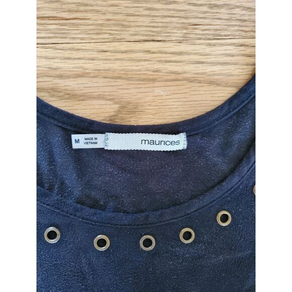 Maurices Cropped Black Tank Top with Fringe M VGUC - Picture 6 of 7